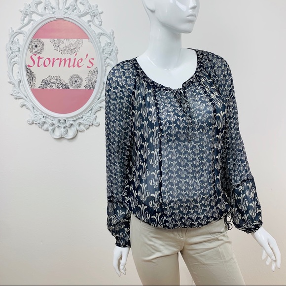 Lucky Brand Tops - John Roeshaw for Lucky / Sheer Blue White Blouse